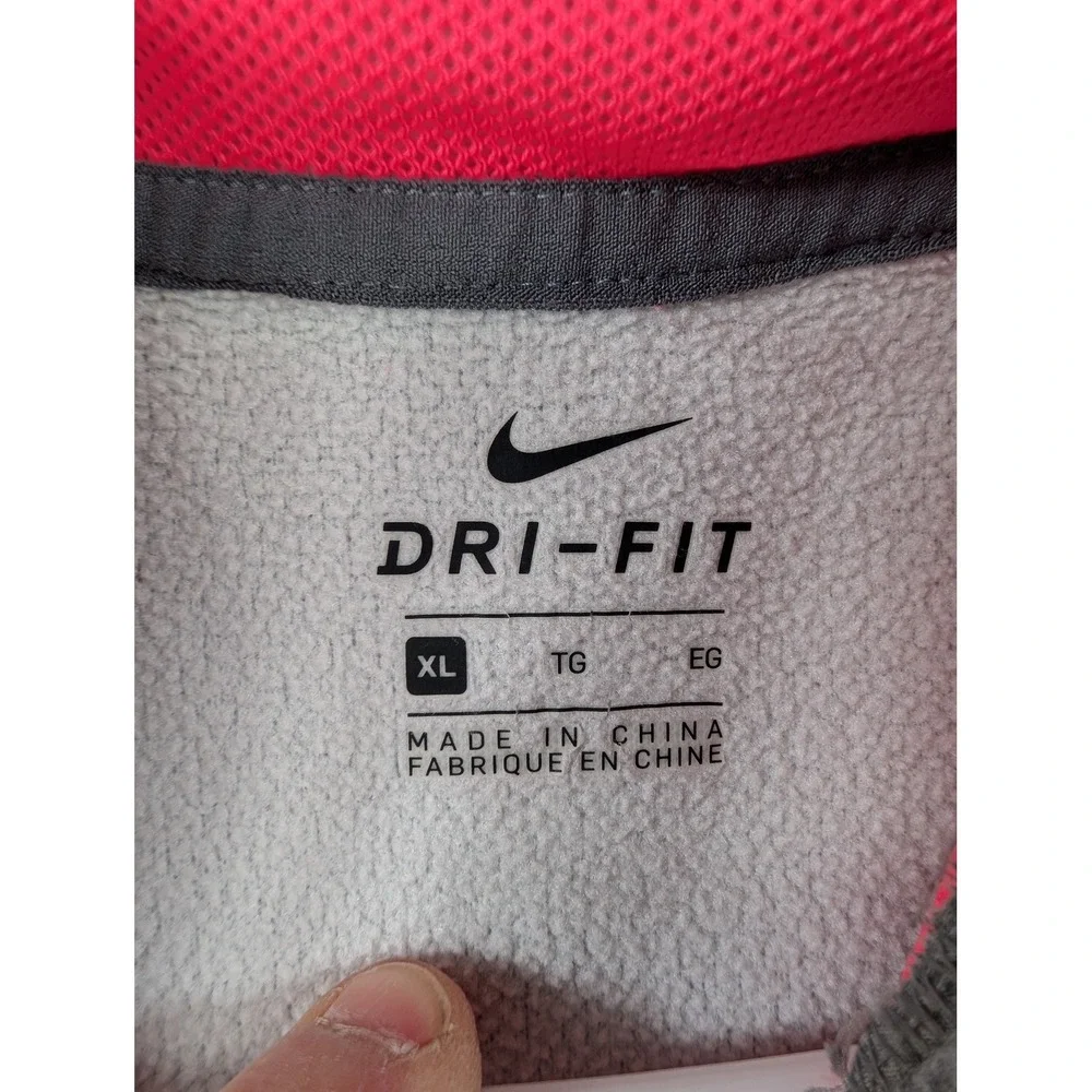 Nike Girls XL Dri-FIT Therma Pullover Hoodie‎ Gray Pink AJ6797-063